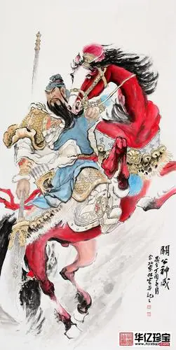 李林宏zui新力作四尺竖幅写意人物画关公神威