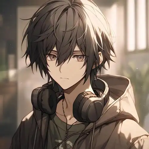 戴耳机霸气男生头像动漫