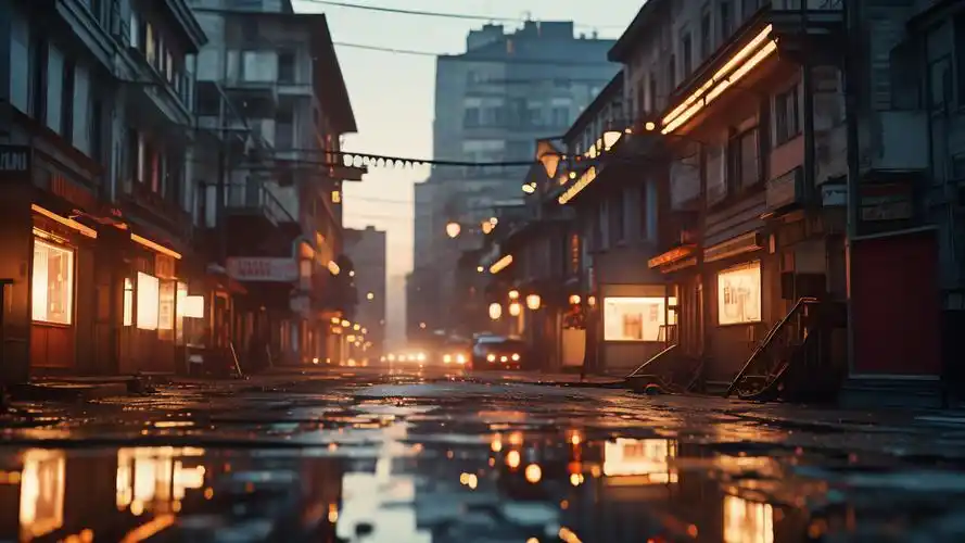 氛围感ins壁纸,复古街道的晚霞🌆🌅