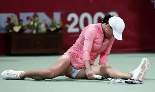 图文-[卡塔尔赛]扬科维奇晋级将战李娜 劈叉神功