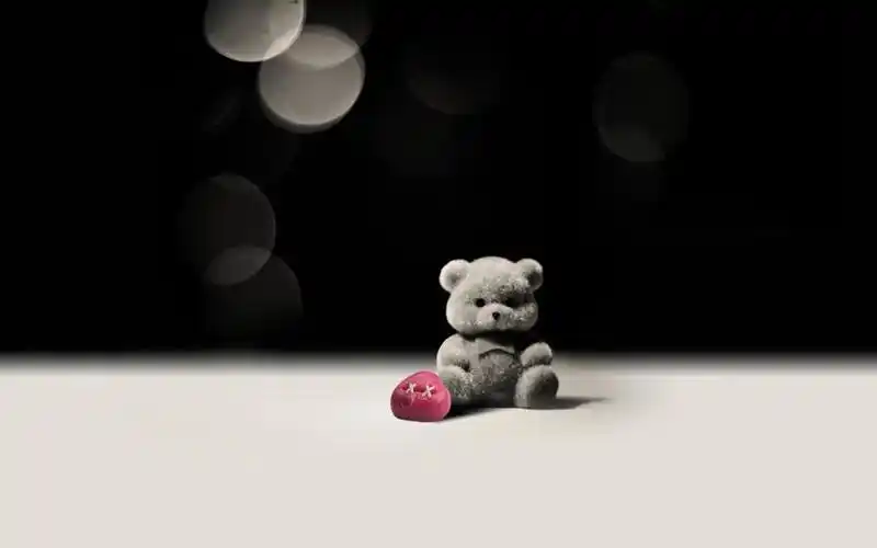 孤单的小熊伤感桌面壁纸