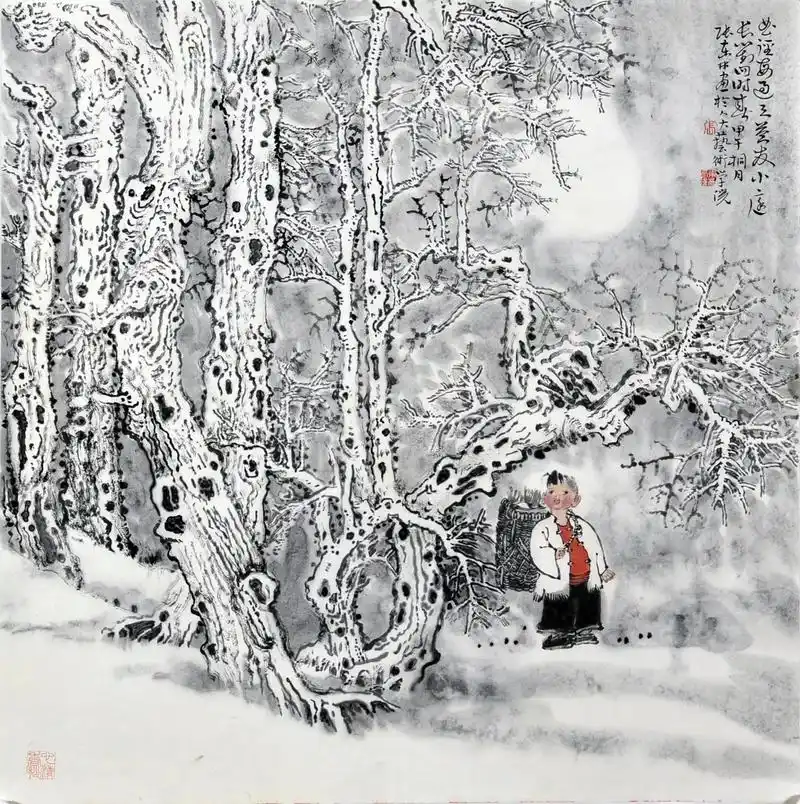 中国当代著名画家张东林小品人物画欣赏#字画收藏 #国画山水  - 抖音