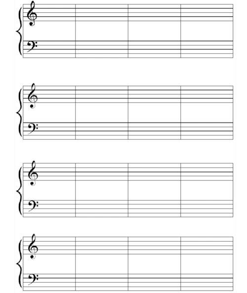 空白五线谱_图片打印