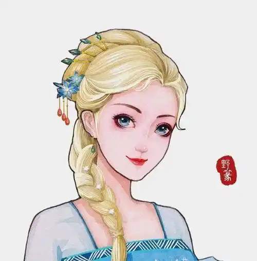 迪士尼公主不仅换了发型,还换上汉服,太美了!_白雪公主_头发_颜色
