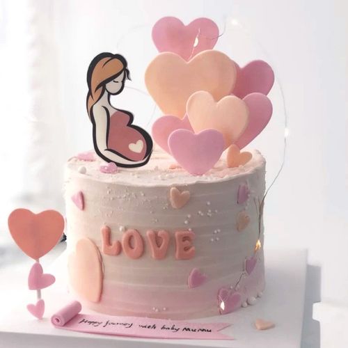 母亲节蛋糕装饰插件怀孕仙女妈妈我爱你女神爱心生日快乐网红摆件
