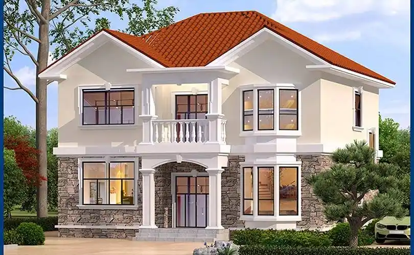 15款90平米二层别墅设计图,小户型的舒心,精致的优雅农村自建房_房子