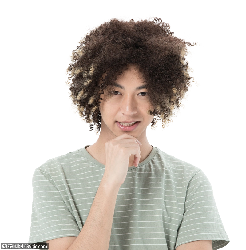 青年男性夸张爆炸头