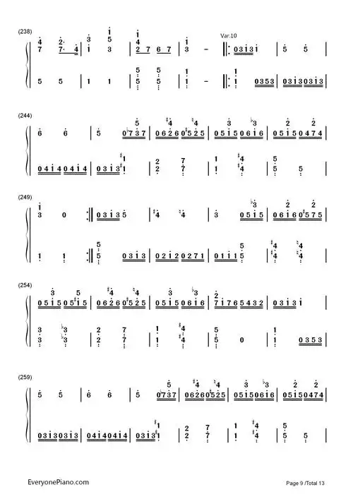 小星星变奏曲-莫扎特双手简谱预览9