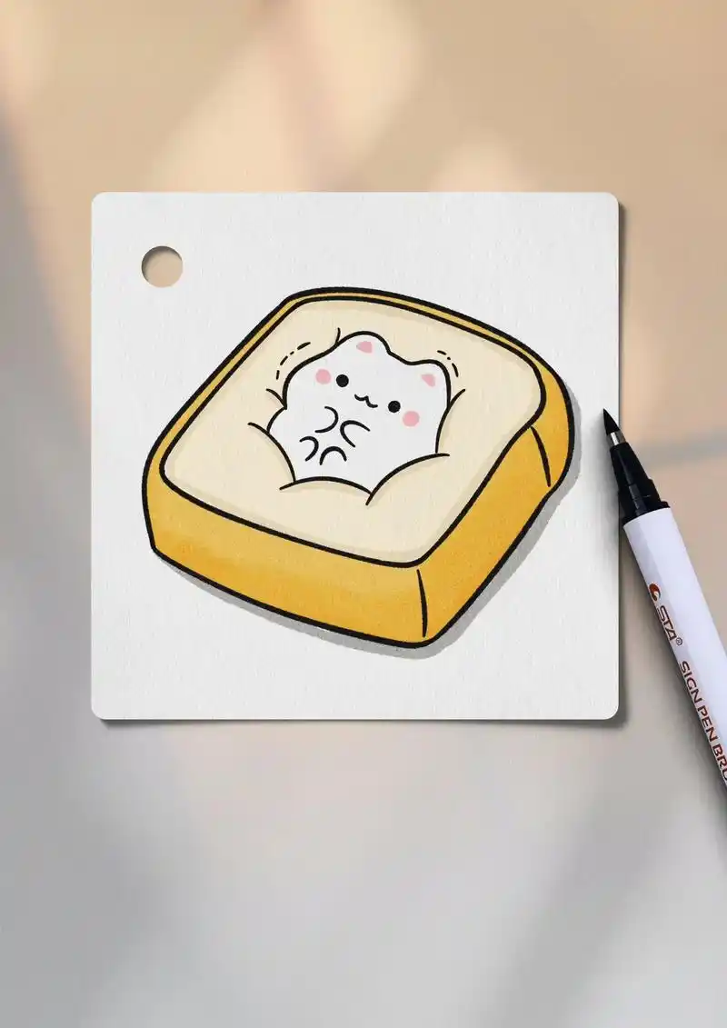 今天打卡一组可爱又治愈的小猫简笔画!#画一只喵