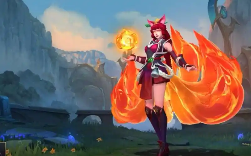 lol英雄联盟手游焰尾妖狐阿狸foxfireahriskinspotlightwildrift