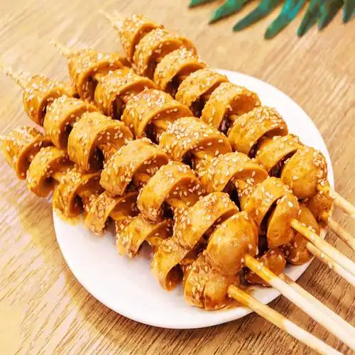 烤面筋串原味10包20串包商用带签烧烤半成品食材油炸食品素面筋