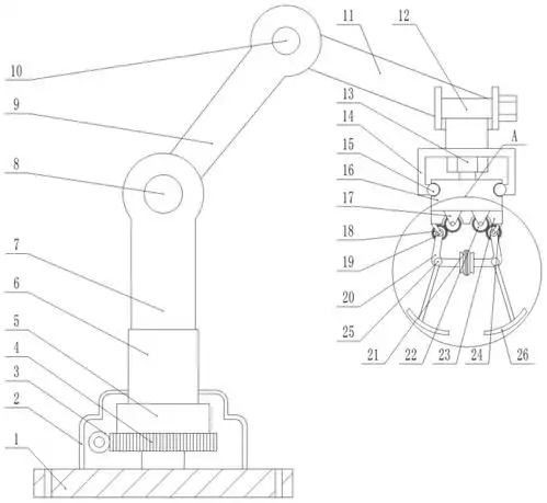 一种抓取牢固防滑落的六自由度机械手