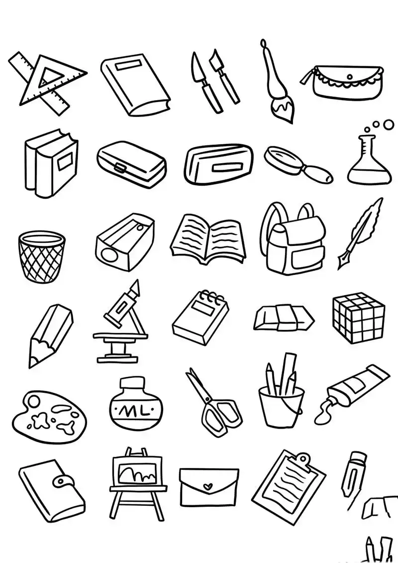 文具简笔画1(可打印)