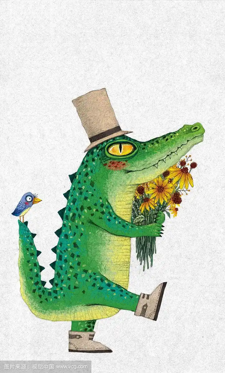 萌宠动物插画系列-鳄鱼