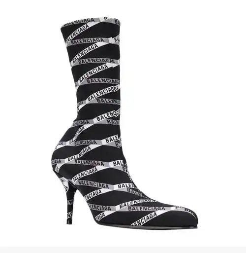 balenciaga/巴黎世家 女士时尚徽标印花长筒靴细高跟鞋女鞋