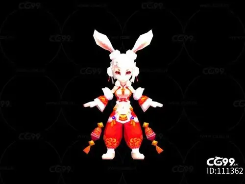 西幻q版 卡通 网游 端游 游戏模型 兔精