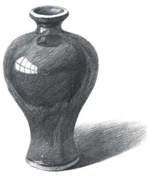 艺考时花瓶是很常见的,教你花瓶素描画法,学会艺考画花瓶很简单