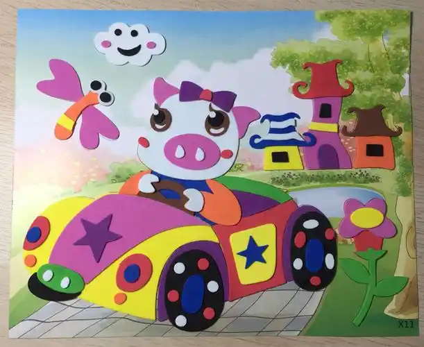 eva贴画立体3d贴纸儿童手工制作海绵黏贴diy儿童益智玩具3-4-6岁