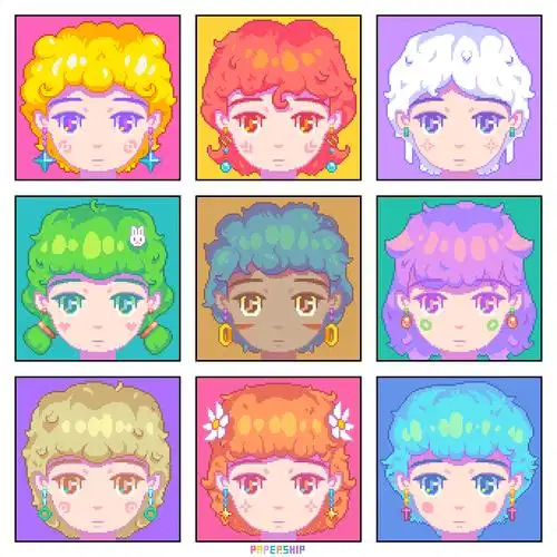 像素画(100x100px系列作品9幅)