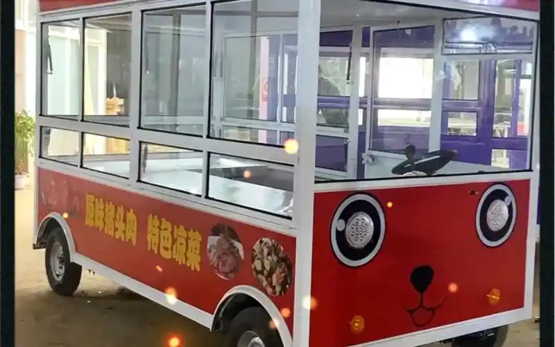 电动四轮熟食凉拌菜车