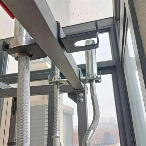 免安装卡扣式杆铃杆托架收纳架深蹲架粗细杆通用健身器材配件