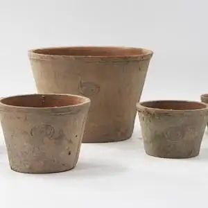 老式土花盆粗陶红陶手工窑变黑陶花盆红土盆多肉植物瓦盆透气室外