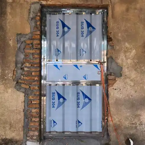加厚不锈钢波浪板门简易门出租屋单门室外楼顶门阳台进户门
