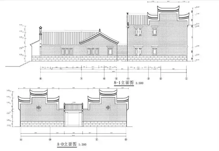仿古中式建筑施工图