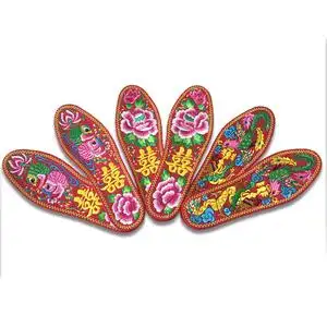 龙凤红底刺绣鞋垫鸳鸯精致民族风纯棉绣花加厚手工印绣花结婚庆