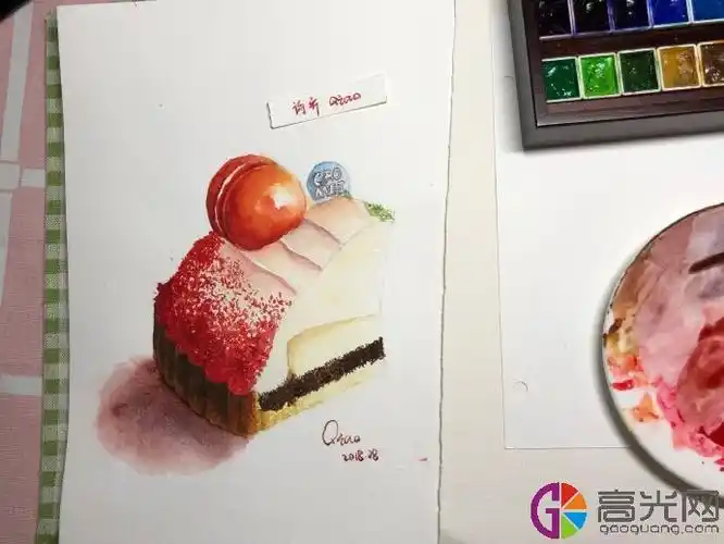 马卡龙水彩画法步骤教程一步一步教你画马卡龙蛋糕