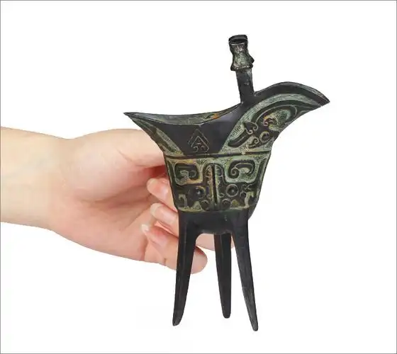 吉善缘 仿古青铜器工艺品青铜三角杯 酒杯酒樽爵杯 商务礼品2617