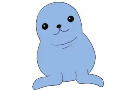 卡通海豹简笔画的画法步骤图片大全