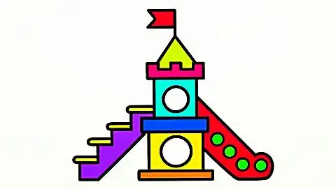 幼儿早教学画画教程, 手把手教宝宝学简笔画画他想玩的滑滑梯图