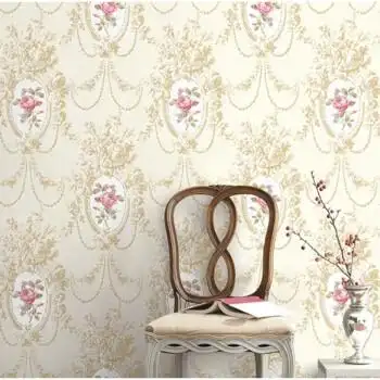 北欧美式乡村复古墙纸田园宫廷简约欧式墙布ins卧室别墅满铺壁纸图案