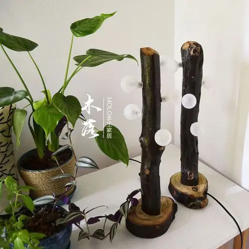 北欧木头树枝台灯个性创意复古美式led书房卧室床头咖啡厅装饰灯