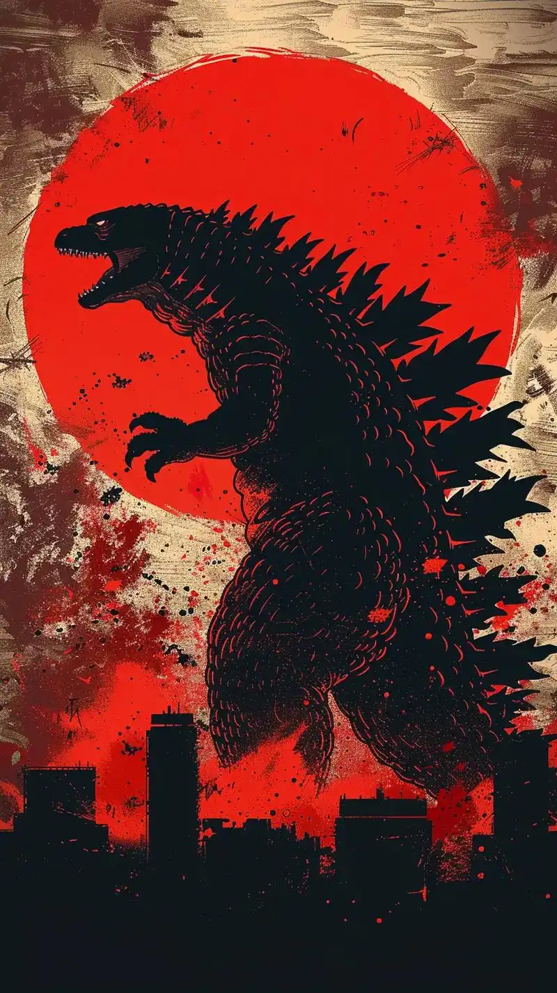 「哥斯拉godzilla」.哥斯拉是一只巨大的怪兽,身形庞大