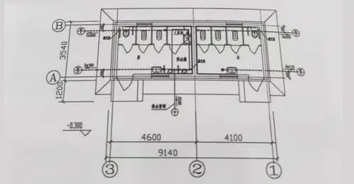 村改公厕设计效果图二   给水,排水,除臭管路应以实际施工情况
