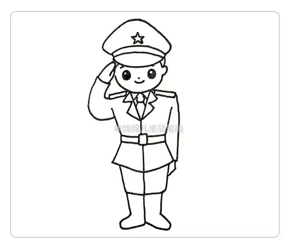 八一建军节画一幅军人简笔画,致敬最可爱的人