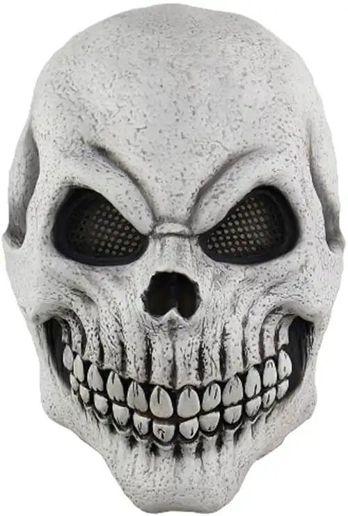 骷髅面具,令人毛骨悚然的万圣节骷髅面具,乳胶头盔面具,cranium death