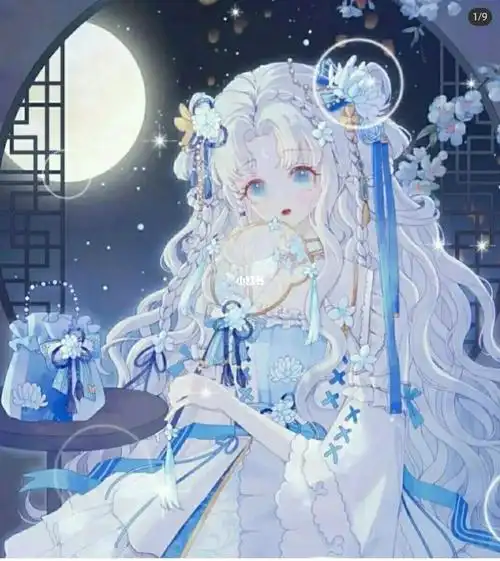 二次元女生头像蓝紫