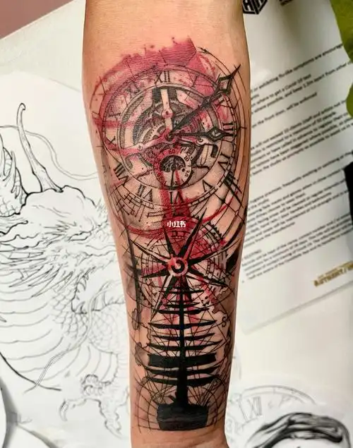 悉尼纹身trashpolka航海风手臂刺青