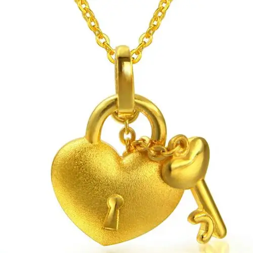 周生生黄金足金心锁吊坠81086p333克