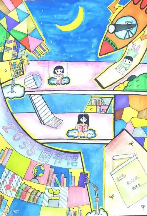 畅想2035年主题儿童画5张