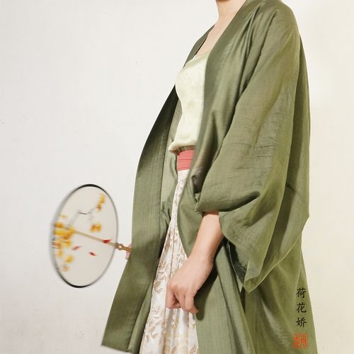 【荷花娇】赵氏汉服原创日常宋制直领宽袖对襟女长衫长褙子天丝