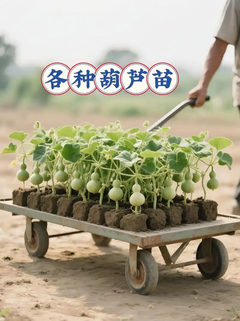 各种葫芦秧苗.家里有闲置花盆的,别提多好了,种点葫芦,既能观