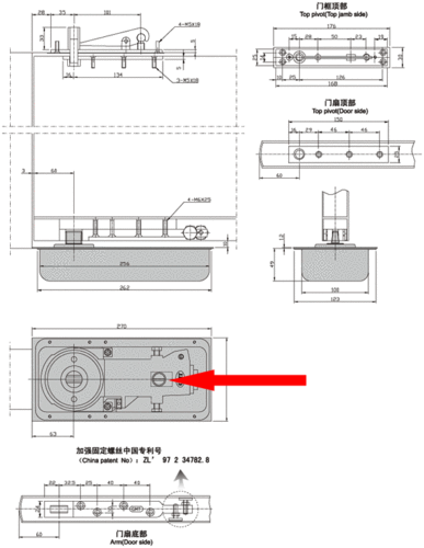 维修玻璃门地弹簧调整?