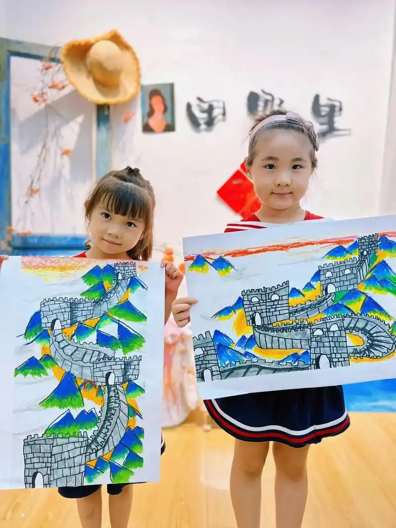 幼儿园小朋友作品《万里长城》#一起学画画 #画画 #少儿美术 - 抖音