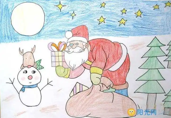 关于圣诞节的简单绘画图