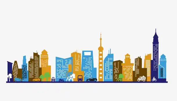 彩色卡通建筑物矢量图