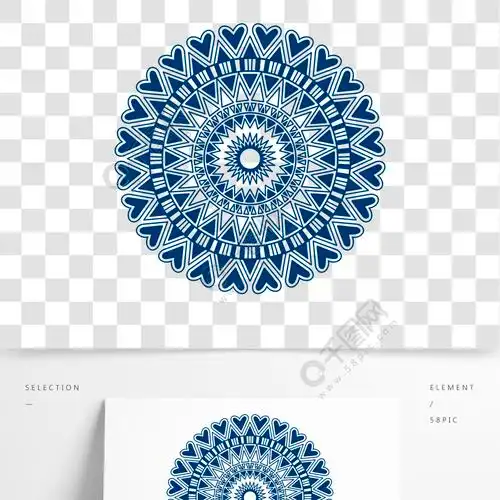 民族风几何圆形花纹曼陀罗复古装饰东方图案